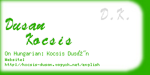 dusan kocsis business card